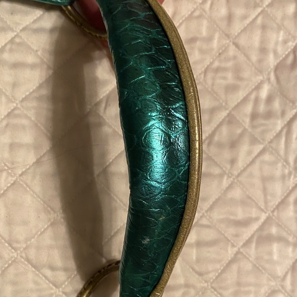 MAxx New York Zebra Fur Women's Bag with Teal Accents - Picture 6 of 10